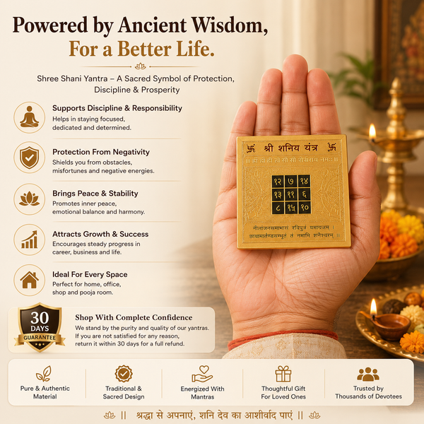 Shree Shani Yantra With Mantra In Gold Plated